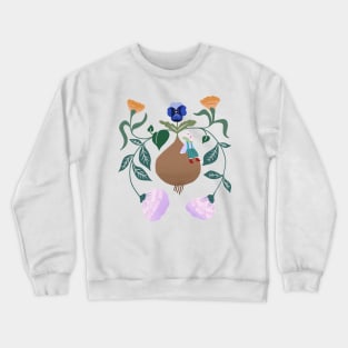 Gardener Bunny with flower bulbs Crewneck Sweatshirt